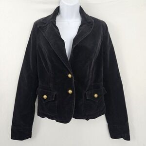 Forever 21 Black Velvet Blazer Jacket Large Y2K Steampunk Whimsigoth Vintage